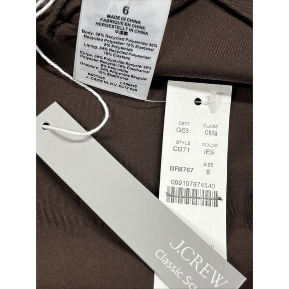 J Crew Long Torso Lana One Piece in Classic Sculpt™ Womens 6 Inky Espresso Brown - Picture 8 of 10